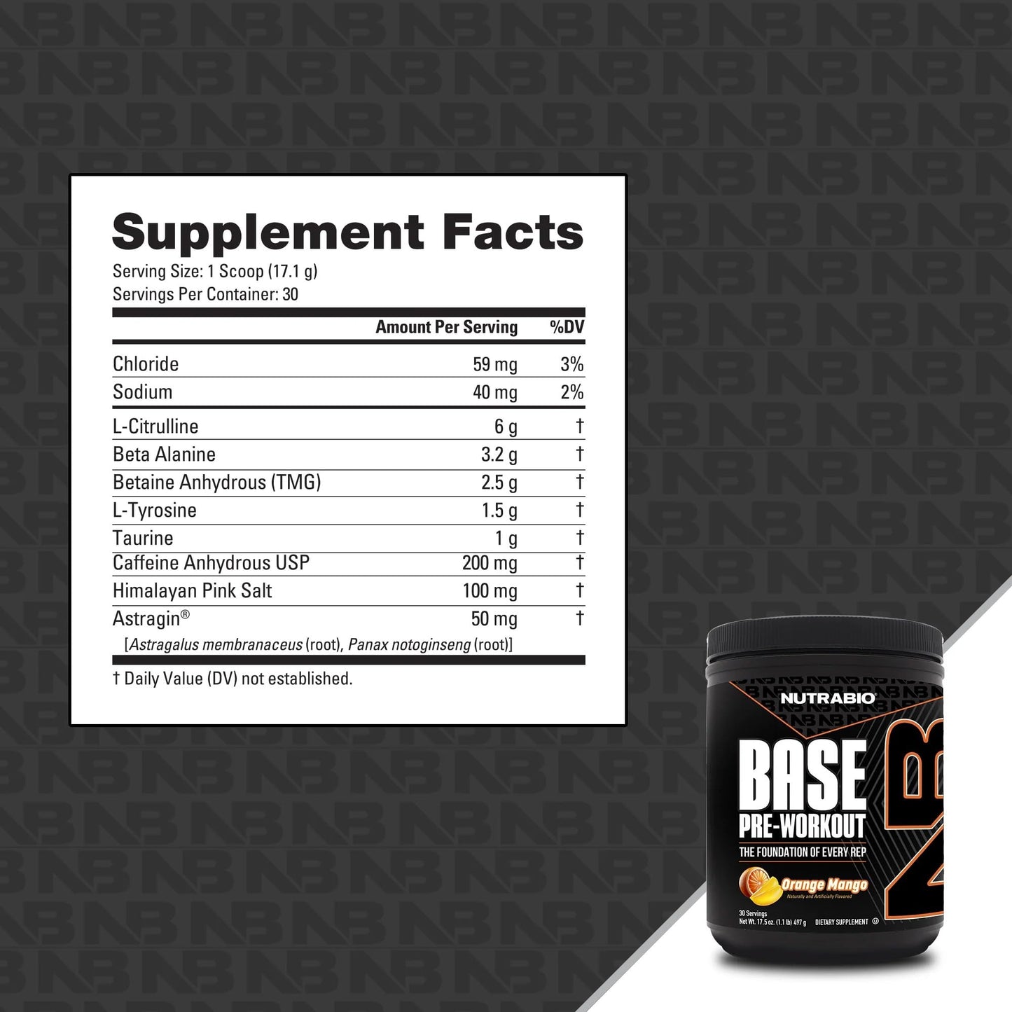 NutraBio Base Pre-Workout Powder 200mg Caffeine, Sustained Energy, Focus, Endurance, Pump, Sugar Free, Clean Preworkout for Men and Women - Beta Alanine, L-Tyrosine, 30 Servings - Lemon Lime
