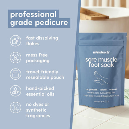 Sore Muscle Foot Soak with Arnica, Eucalyptus & Peppermint,16 oz by M3