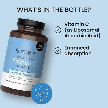 Liposomal Vitamin C - Enhanced Absorption Formula for Immune Support, 60ct
