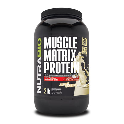 NutraBio Muscle Matrix Protein Powder - 25g of Protein Per Scoop - Whey Isolate 