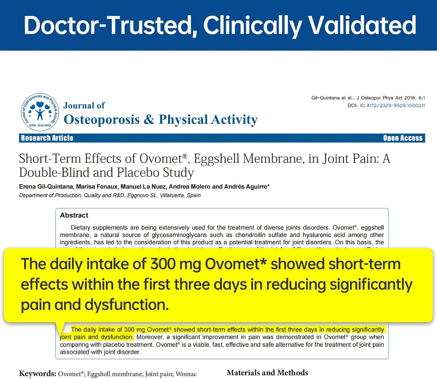 5-Day Fast-Acting Glucosamine Chondroitin MSM for Joint & Cartilage Health | Lower Purine Risk, 200mg OVOMET Eggshell Membrane, 80% Less Marine Glucosamine, Regulated by German Pharmacies, Traceable PZN