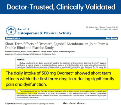 5-Day Fast-Acting Glucosamine Chondroitin MSM for Joint & Cartilage Health | Lower Purine Risk, 200mg OVOMET Eggshell Membrane, 80% Less Marine Glucosamine, Regulated by German Pharmacies, Traceable PZN