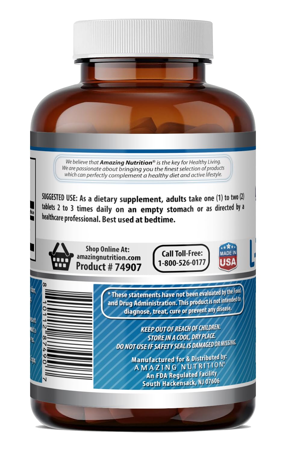 Amazing Formulas L-Tryptophan 1000mg Tablets Supplement | Non-GMO | Gluten Free | Made in USA (240 Count)