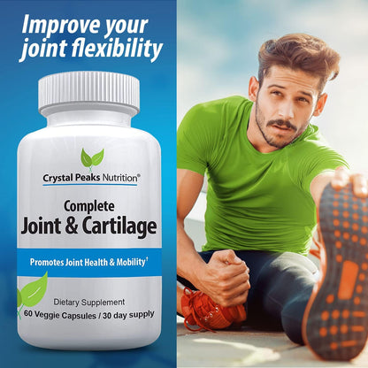 Joint Supplement with MAX Strength Turmeric Curcumin - Joint Support Capsules - Daily Vegan Turmeric for Joint Mobility and Flexibility with Black Pepper Extract BioPerine. 60 Capsules/30 Day Supply