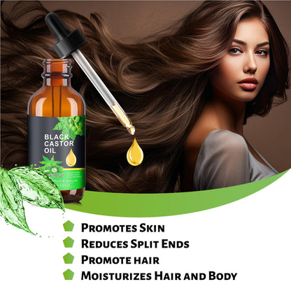 PAVAROP Jamaican Black Castor Oil, Organic Black Castor Oil Cold Pressed in Glass Bottle