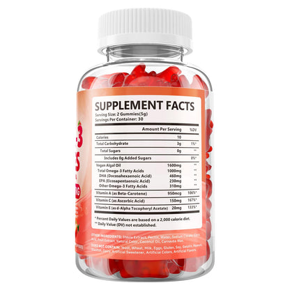 Vegan Omega-3 Gummies, Strawberry Flavor, 60 Count