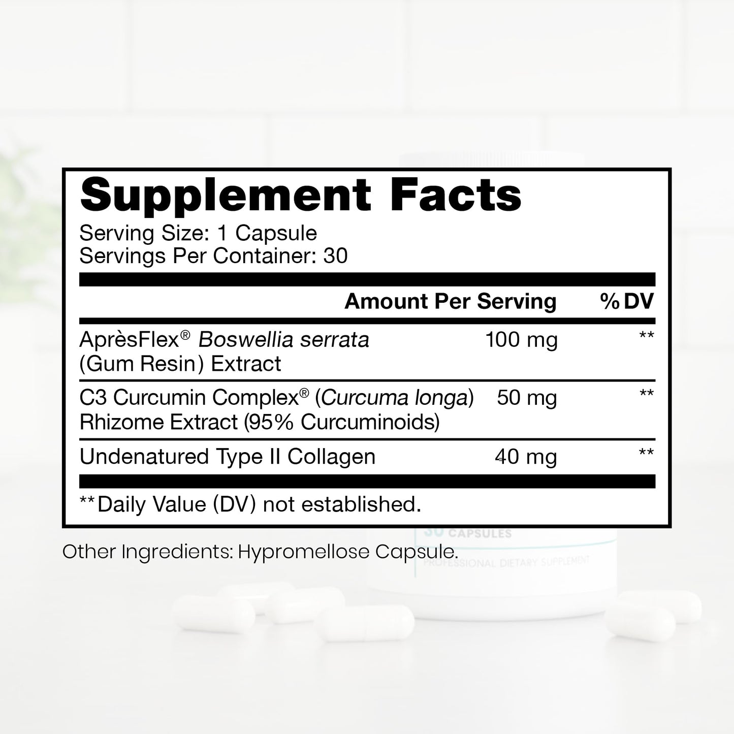 Pure Therapro Rx Boswellia, Curcumin, & Type II Collagen Joint Health Supplement | Made in the USA | Joint Care 30 Capsules, 1-Month Supply