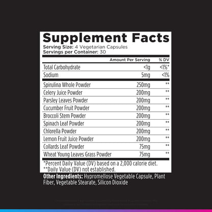 Livingood Daily Greens Capsules, Super Greens Supplement with Spirulina, Chlorella, Broccoli, Spinach, Celery, Lemon & More, Plant Based for Digestion & Gut Health, Non GMO, Vegetarian, 120 Ct