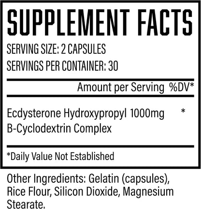 Huge Supplements Turkesterone & Ecdysterone Stack, Build Muscle & Strength, Enhanced Absorption Technology (60 Servings)