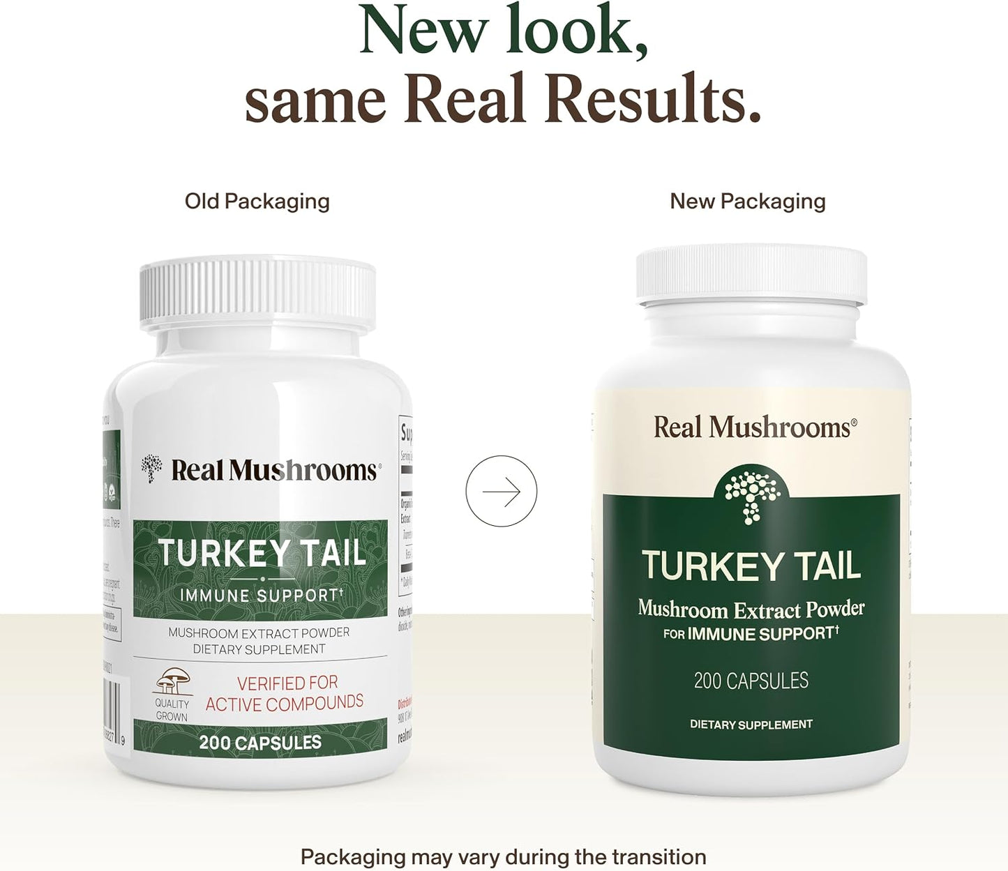 Real Mushrooms Turkey Tail Capsules – Organic Mushroom Extract for Daily Wellness, Gut Harmony, Energy Support – Vegan, Non-GMO, No Fillers – Turkey Tail Extract 200 Count Mushroom Supplement