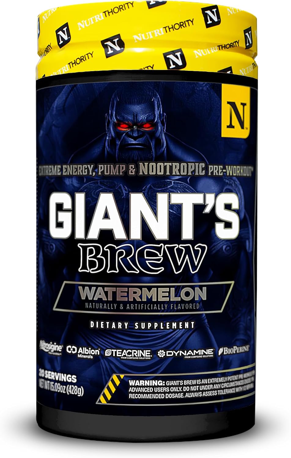 Nutrithority - Giant's Brew Pre Workout Powder, Watermelon