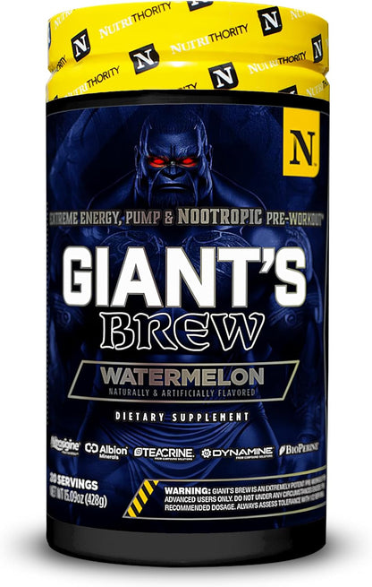 Nutrithority - Giant's Brew Pre Workout Powder, Watermelon