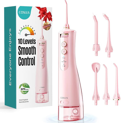COSLUS ADA Accepted E40 Water Dental Flosser, 10 Pressure Levels, Black Pro