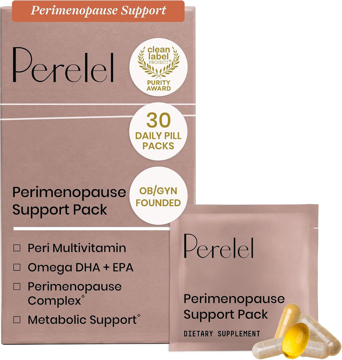 Perelel Perimenopause Support Vitamins for Women, Multivitamin and Omega 3