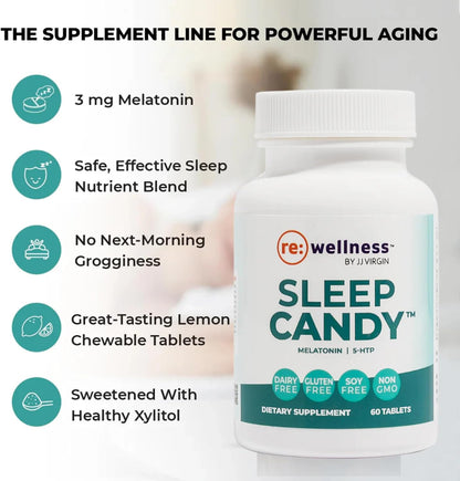 Reignite Wellness by JJ Virgin Evening Essentials Bundle | Sleep Candy, 60 Tablets + Magnesium Body Calm, 120 Capsules