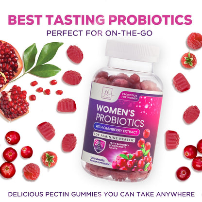 Probiotics for Women + Cranberry - 3 Billion CFU Guaranteed & 6 Vegan Strains for Women's