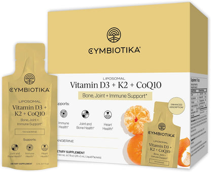 CYMBIOTIKA Liposomal Vitamin D3 K2 + CoQ10 for Bone & Heart