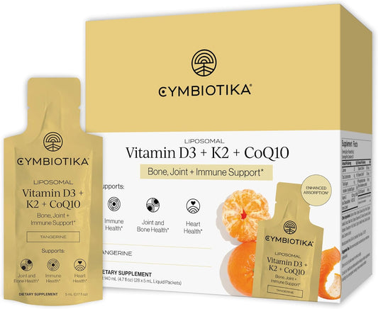 CYMBIOTIKA Liposomal Vitamin D3 K2 + CoQ10 for Bone & Heart