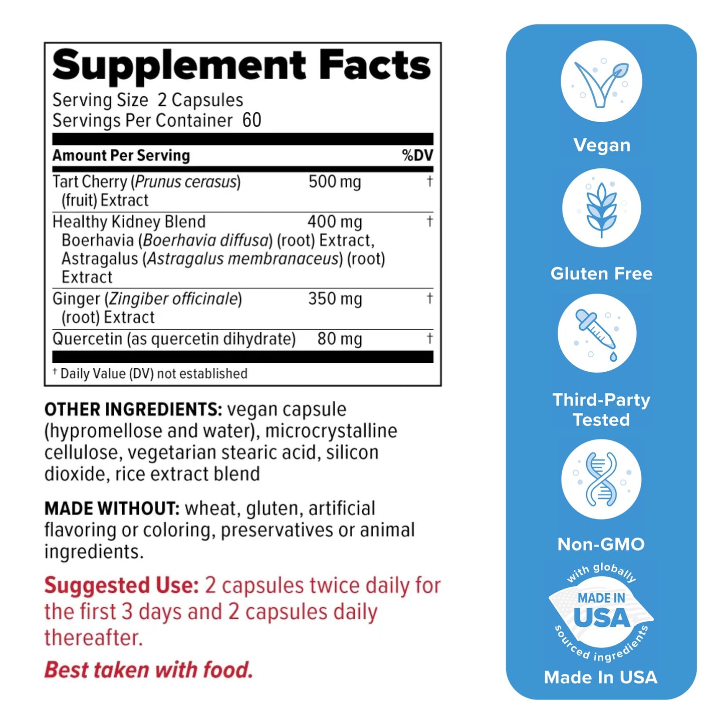 Redd Remedies Gouch! | Supplement for Joints, Uric Acid Levels, and Healthy Kidney Function | Tart Cherry, Ginger, Quercetin, & More | 60 Vegan Capsules