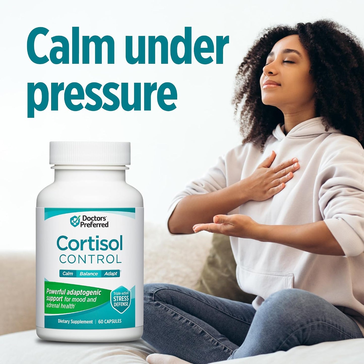 DOCTORS' PREFERRED Cortisol Control, Adrenal & Stress Support, 60 Capsules | Cortisol Support