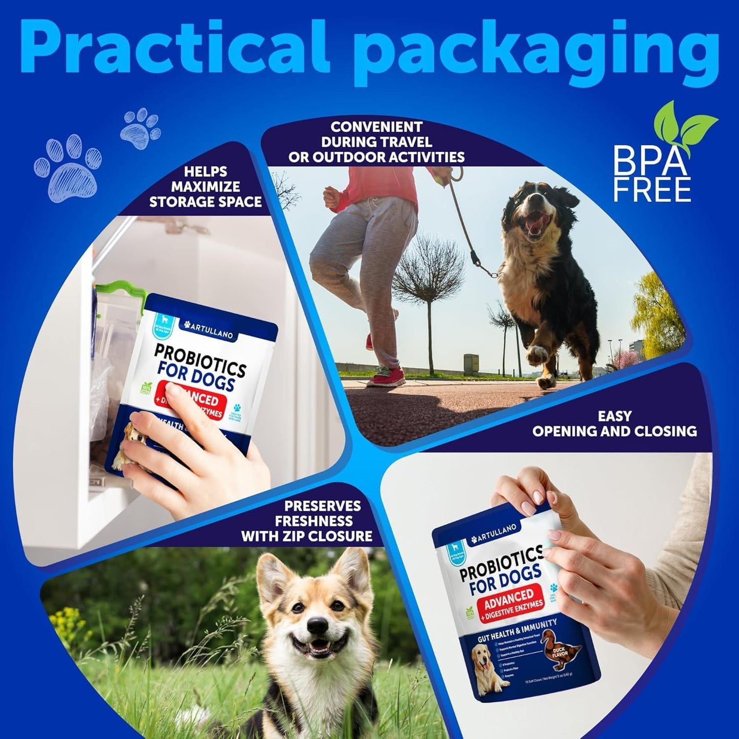 Dog Probiotic Chews + Salmon Oil Bundle - Probiotics & Prebiotics for Gut Health, Immunity, Yeast Balance, Reduces Diarrhea - Omega 3 with EPA & DHA for Skin, Coat, Joint & Allergy Support