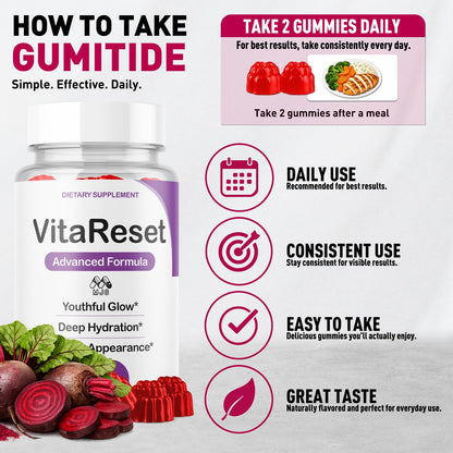 VitaReset Gummies, Health & Wellness Support Supplement 2-Pack, 120 Gummies
