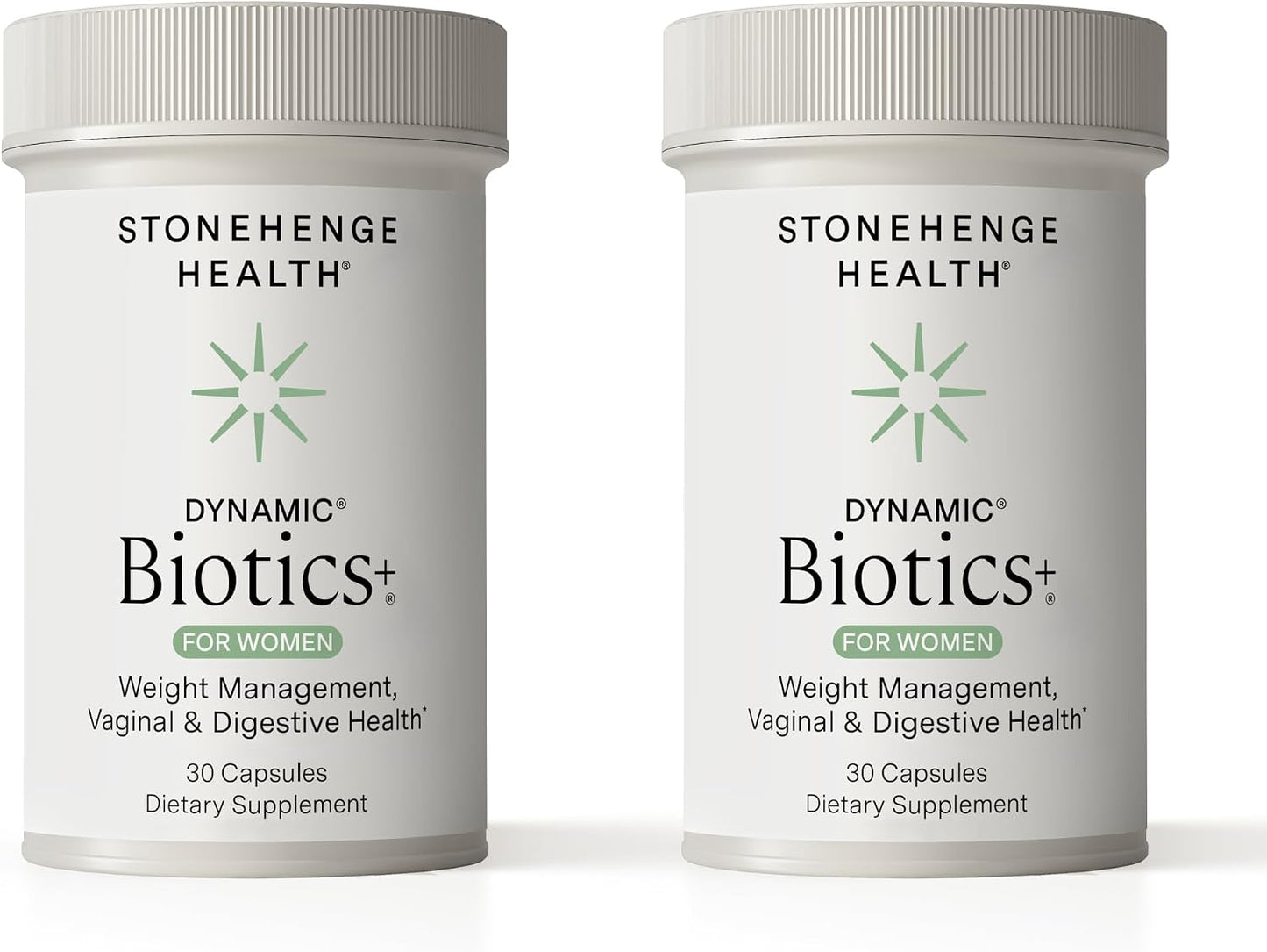Stonehenge Health Biotics for Women Probiotic 70 Billion CFU, 24 Strains + Prebiotic Fiber, Weight Management, Mood, Digestive, Vaginal & Immune Support, Non-GMO, 30 Delayed-Release Veg Caps (2 Pack)