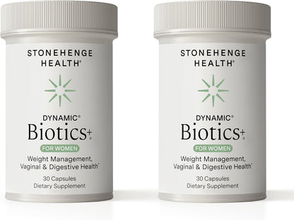 Stonehenge Health Biotics for Women Probiotic 70 Billion CFU, 24 Strains + Prebiotic Fiber, Weight Management, Mood, Digestive, Vaginal & Immune Support, Non-GMO, 30 Delayed-Release Veg Caps (2 Pack)