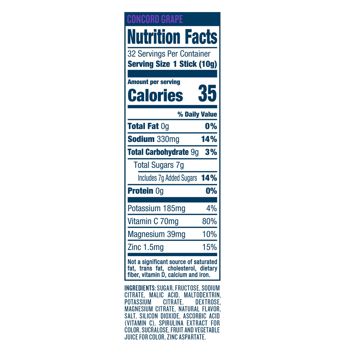 DripDrop Hydration - Electrolyte Powder Packets - Concord Grape - 32 Count