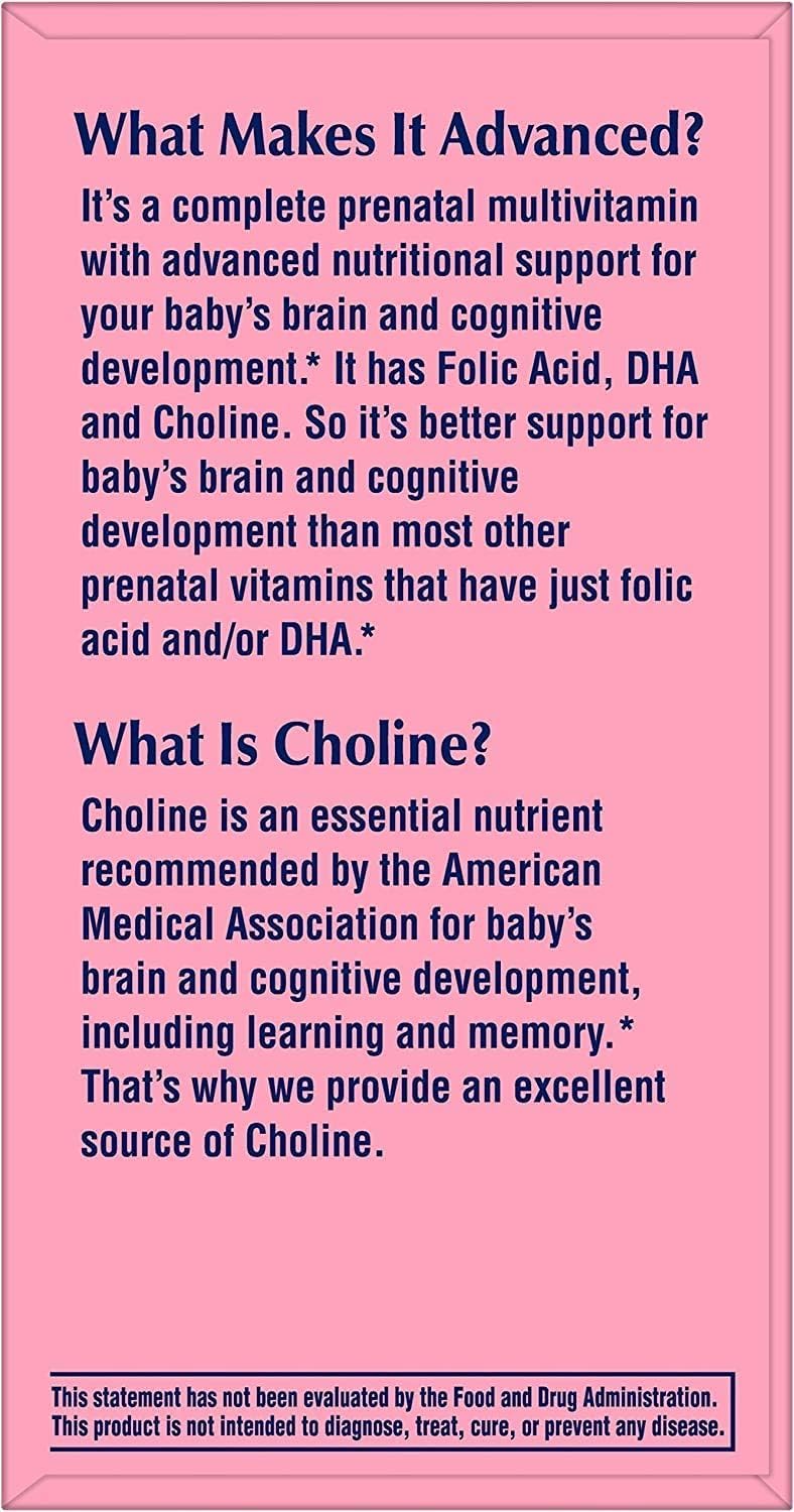 One A Day Women’s Prenatal Complete Multivitamin with Choline, Folic Acid, Omega-3 DHA & Iron
