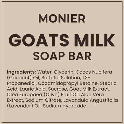 MONIER Goat Milk Soap Bar For Dry & Sensitive Skin - 100% Natural & Organic | Skin Care, Enriched With Shea Butter, Use On Face, Body & Hands, For Men, Women, Kids & Baby (Lavender, 3 Pack)