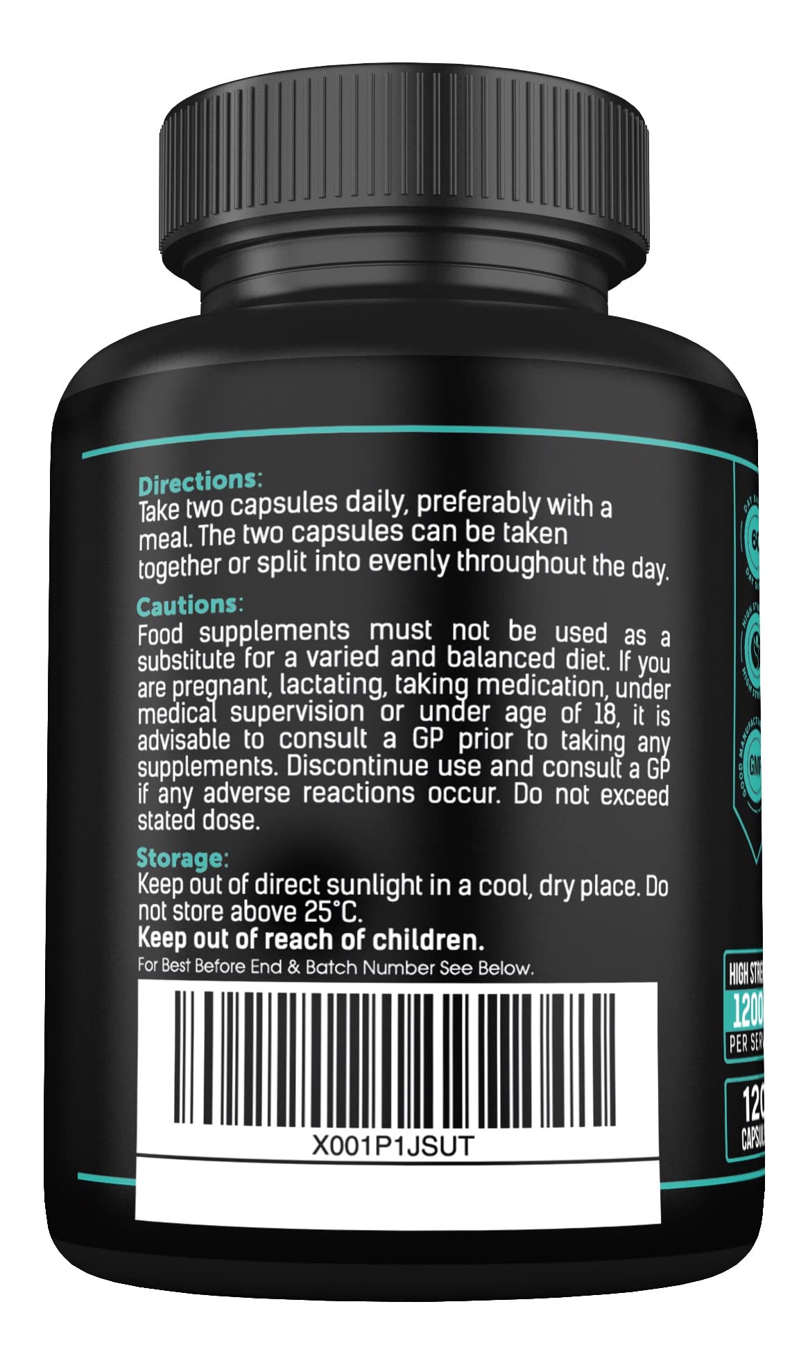 Magnesium Glycinate Supplements & Vitamin B6 - 120 High Strength Capsules