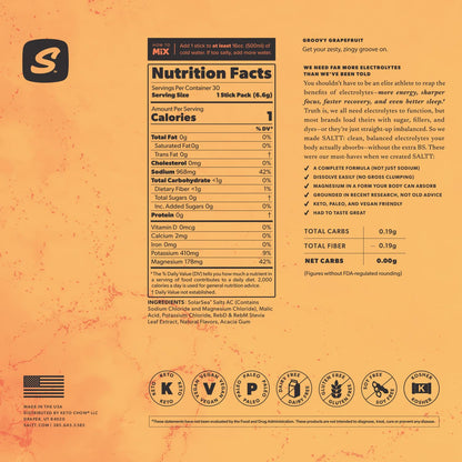 SALTT Electrolyte Packets - Clean Slate (30 Sticks) - Zero Sugar