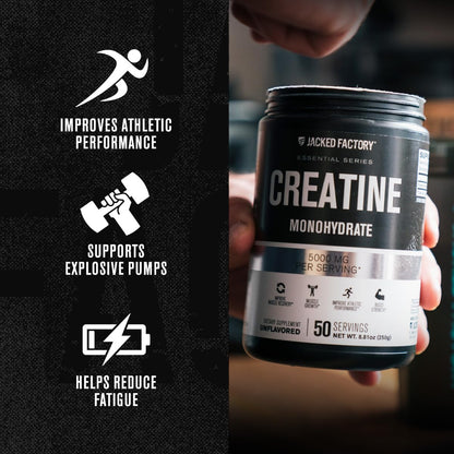Jacked Factory Creatine Monohydrate Powder 250g - Creatine Supplement for Muscle