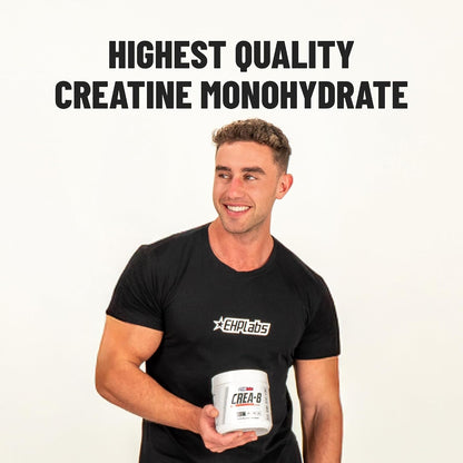 EHP Labs CREA-8 Creatine Monohydrate Powder, Unflavored, 100 Servings | Micronized Creatine For Muscle Growth, Strength & Energy. Mixes Easily, No Clumping. Pre Or Post Workout. 500g