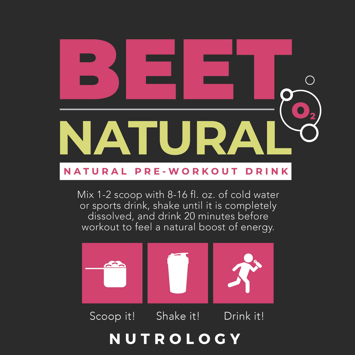 Nutrology Beet Natural O2, Pre Workout Powder, Energy, Endurance; Nitric Oxide Booster