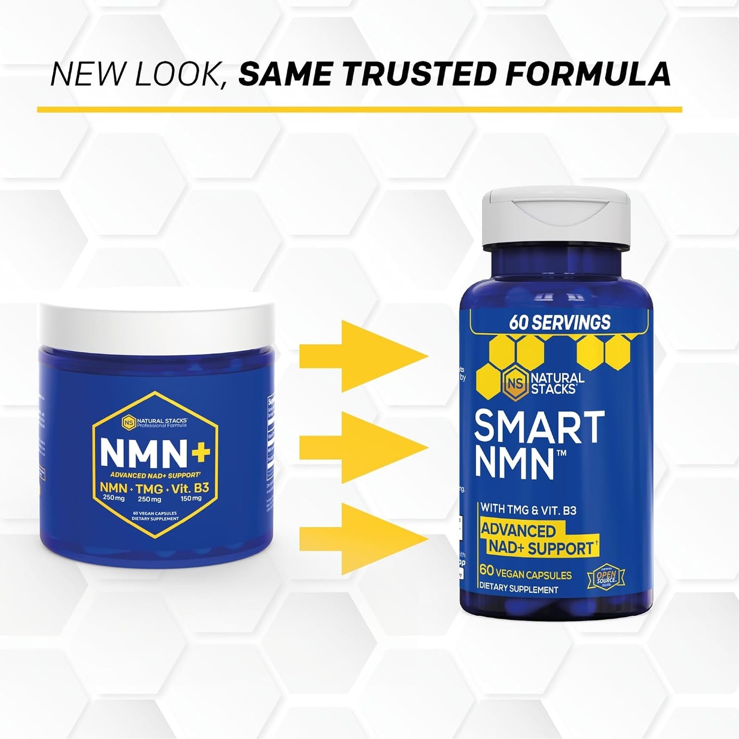 Smart NMN NAD Supplement, Healthy Aging Support With TMG - 60 Capsules | Advanced Nicotinamide Mononucleotide Formula for NAD+ production - Supports Long Term Brain Health - Natural Stacks