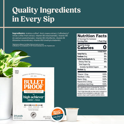 Bulletproof Coffee + Organic Grass-Fed Butter Single-Serve Pods, Keto Coffee, All-in-One Recipe with MCT Oil and Butter, 24 Count