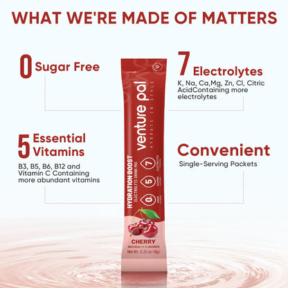 Venture Pal Sugar Free Electrolyte Packet, Liquid Daily IV Hydration Powder | 5 Vitamins & 7 Electrolytes, Instantly Hydration Packets for Sports & Party Recovery, Vegan, Keto Friendly, 16 Sticks
