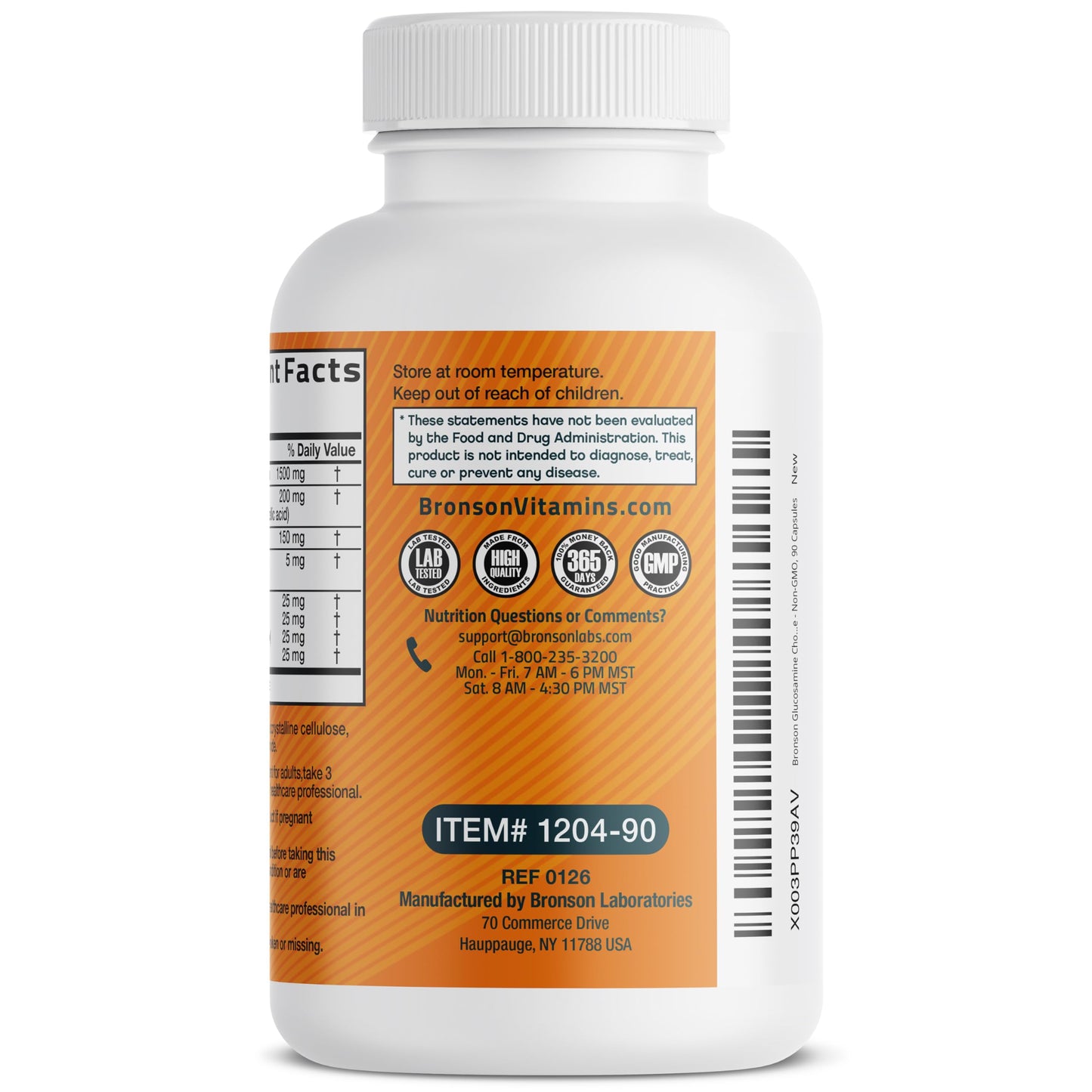 Bronson Glucosamine Chondroitin Turmeric & MSM Joint Support, 60 Capsules | Standardized Boswellia, Shellfish-Free Glucosamine, Mobility & Comfort Support, Non-GMO, Gluten-Free & Soy-Free
