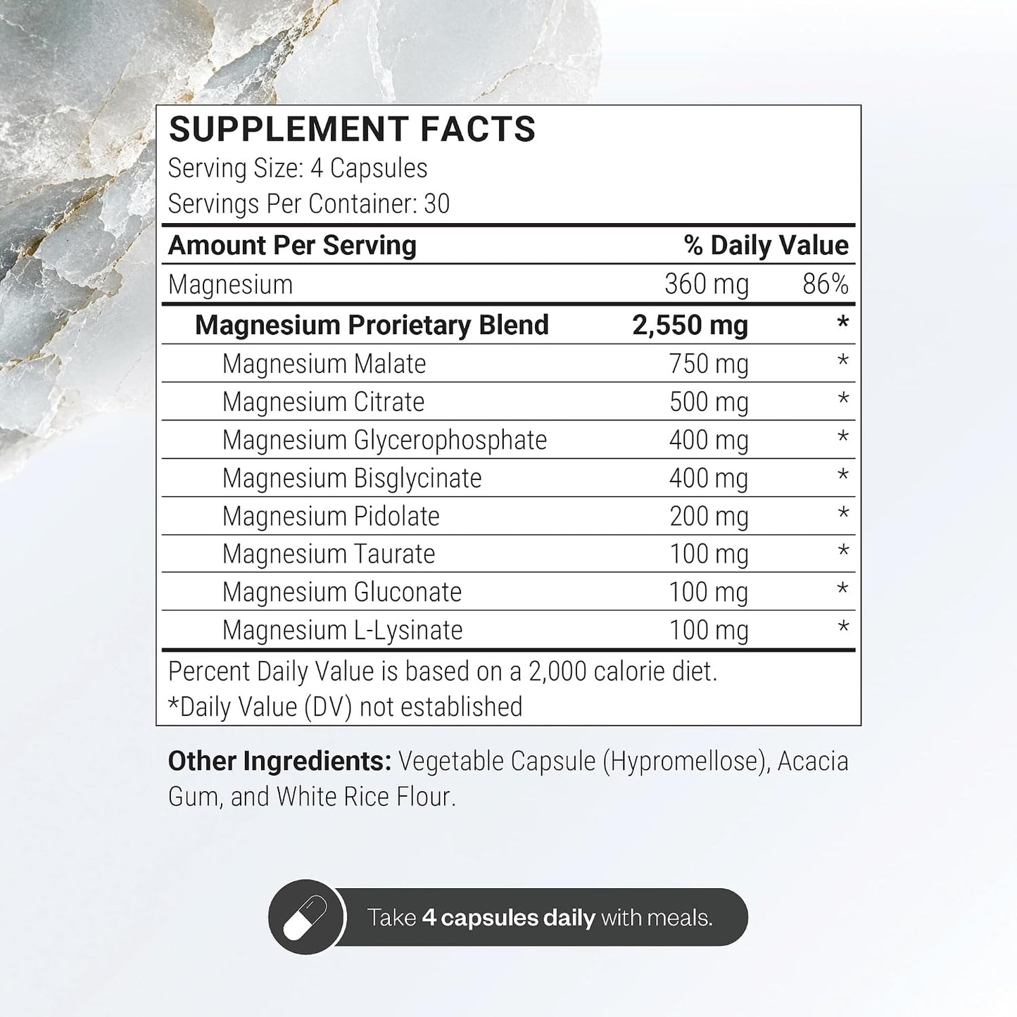 SuperSmart Multi Magnesium Formula (Previously Optimag) - Full Spectrum 8 Active Forms - Fight Magnesium Deficiency | Non-GMO & Gluten Free - 120 Vegetarian Capsules