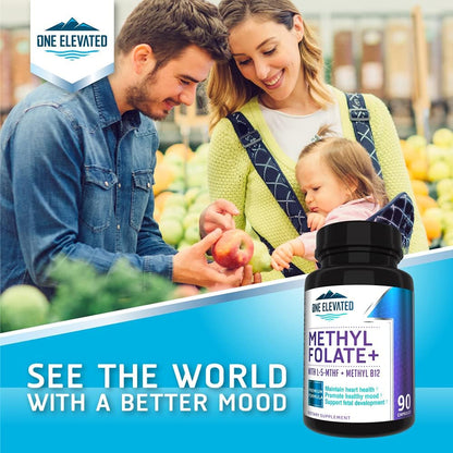 Double Strength & Most Bioactive Methyl Folate! Uniquely Formulated with Highest Pharmaceutical Grade Methylcobalamin (B12), Niacin, B1, B2 B6. Works Synergistically for Max Results-3 Month Supply