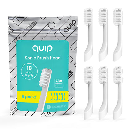quip Sonic Toothbrush Replacement Heads for Adults, White, 3 Pack