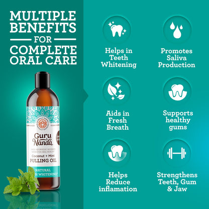 GuruNanda Coconut Oil Pulling with 7 Essential Oils and Vitamin D3, E, K2 (Mickey D)