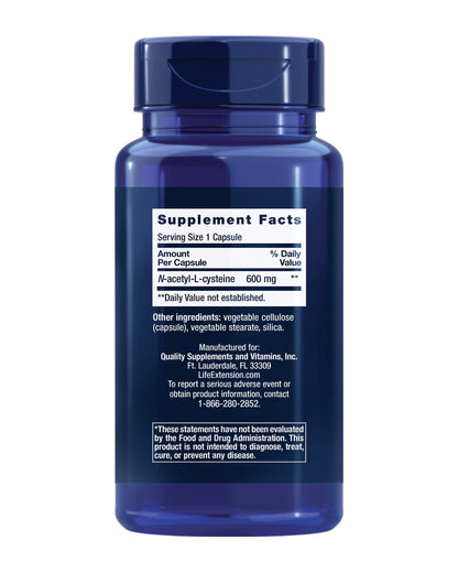 Life Extension N-Acetyl-L-Cysteine (NAC), Immune, Respiratory, Liver Health, NAC 600