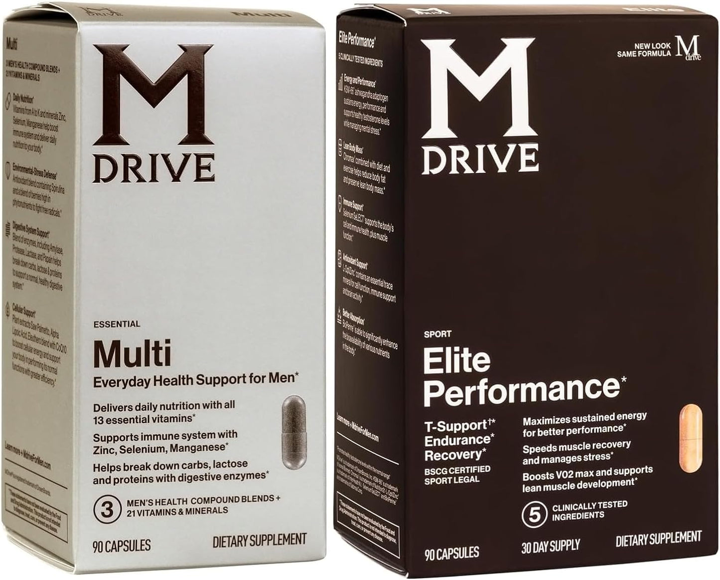 Mdrive Elite Multi - Natural Energy, Strength, Stress Relief, Lean Muscle, Immune Health Support from Zinc, Selenium, Manganese & Vitamin D, Enzymes for Digestive Support