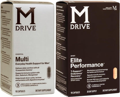Mdrive Elite Multi - Natural Energy, Strength, Stress Relief, Lean Muscle, Immune Health Support from Zinc, Selenium, Manganese & Vitamin D, Enzymes for Digestive Support