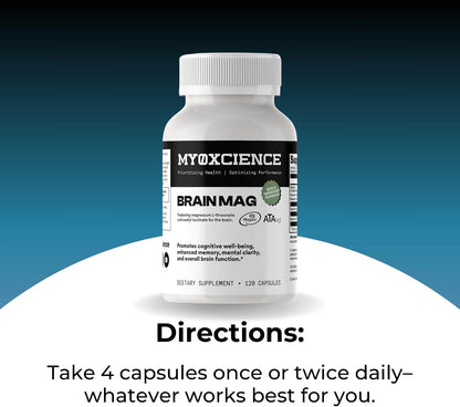 Magnesium L-Threonate + Mag Acetyl-Taurate (ATA Mag) + Mag Glycinate | Promotes Cognitive Well-Being, Enhanced Memory, Mental Clarity and Overall Brain Function | 120 Capsules