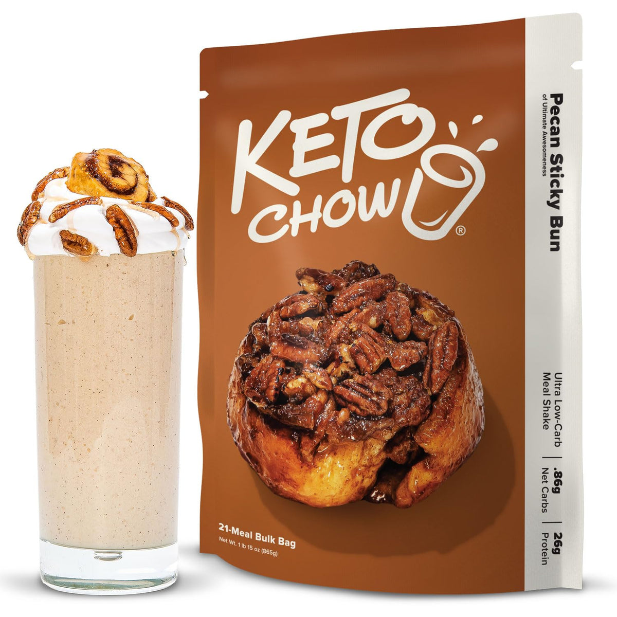 Keto Chow Chocolate Meal Replacement Shake Powder, 21 Meals
