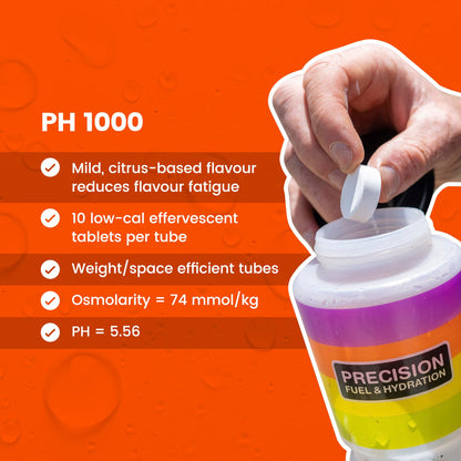 Precision Hydration Electrolyte Tablets - Multi Strength Effervescent Hydration Tablets - Combats Cramp - Low Calorie, Gluten Free, Vegan/Vegetarian Friendly (1 Tube, 1500mg/L - Purple Tube)